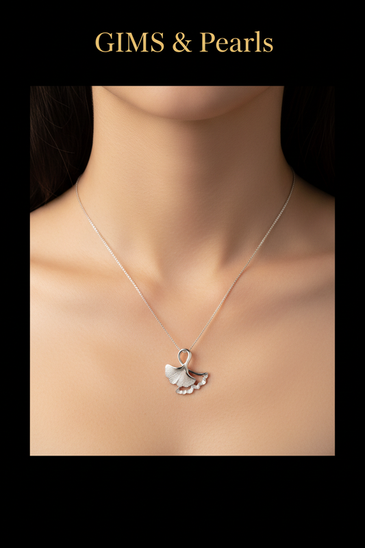 Almond Leaf Necklace - Neck Black