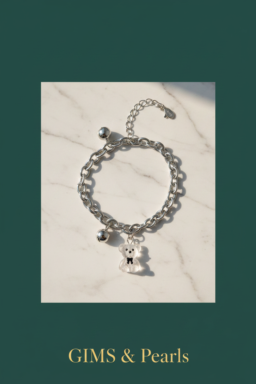 Bear Bracelet - Marble Emerald
