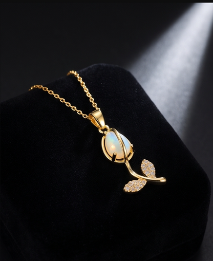 Gold-Tulip-pendant-black-background
