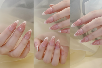 Crepe Pink Nails Close-Up