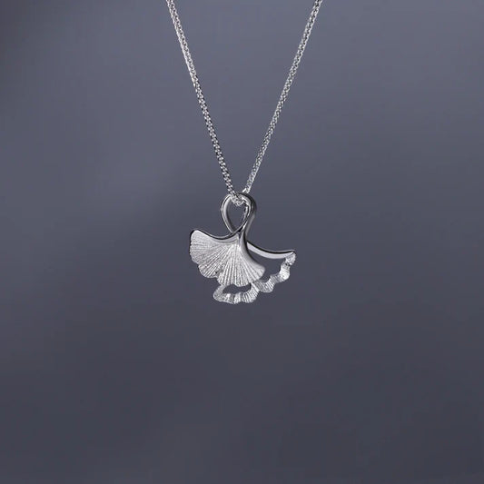 MN-00705 - Almond Leaf Silver - Necklace