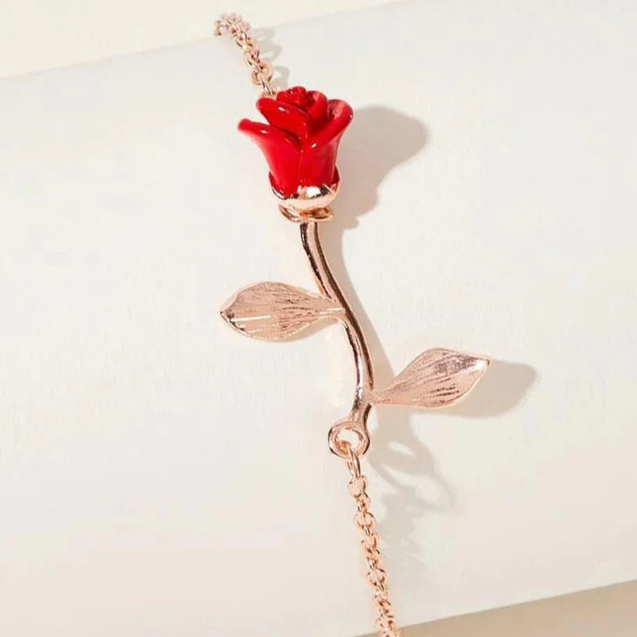 MN-00803 - Rose Gold Rose Flower - Bracelet