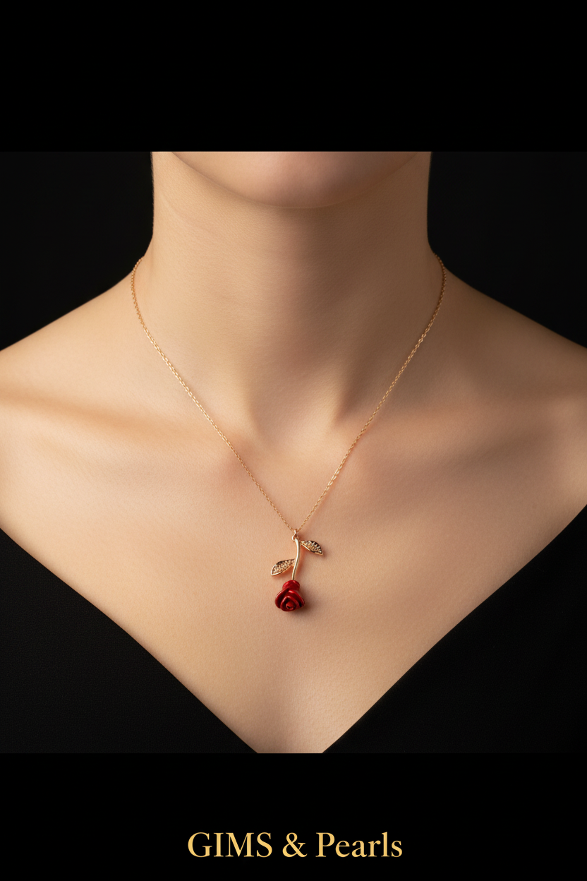 Rose Necklace - Black 1