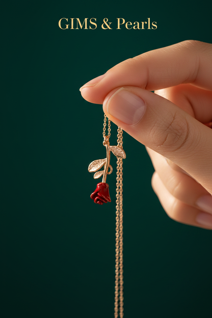 Rose Necklace - Emerald 2