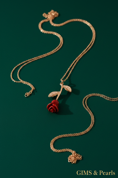 Rose Necklace - Emerald 3