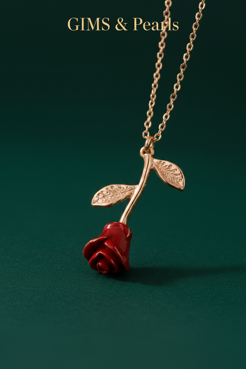 Rose Necklace - Emerald 4