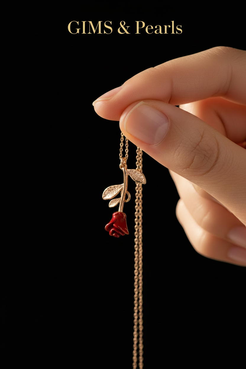 Rose Necklace Hand - Black 1