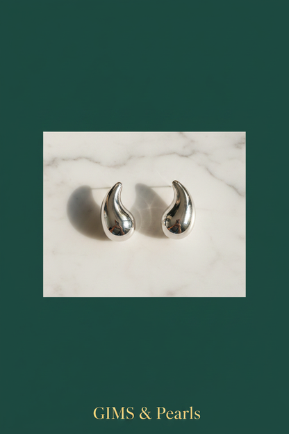 Silver Drop - Marble Flat Lay Emerald