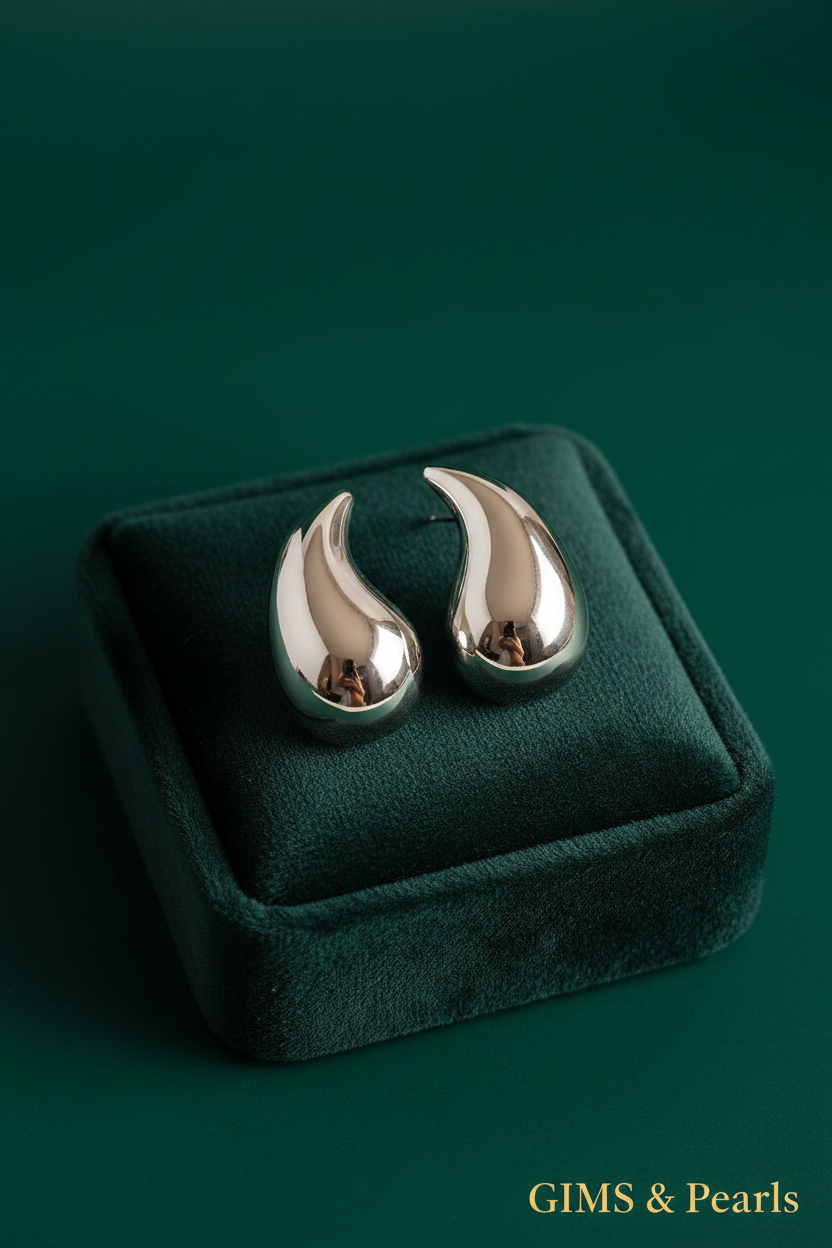 Silver Drop - Velvet Tray Emerald