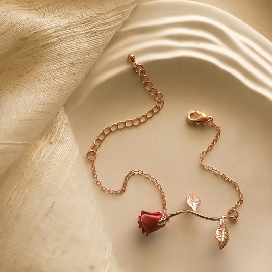 MN-00803 - Rose Gold Rose Flower - Bracelet
