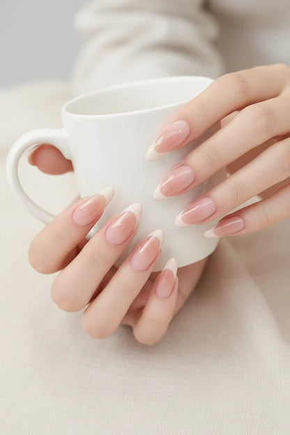 MN-00602- Crepe Pink - Press On Nail Set Of 24 - Free 24 Pcs Sticker Sheet Included